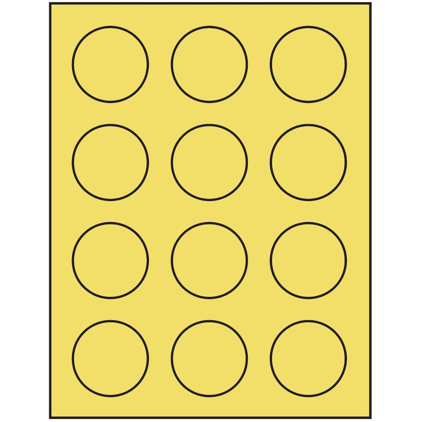 2" Pastel Yellow Circular Sheet Labels