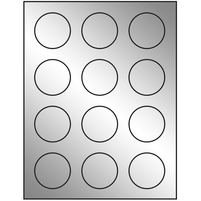 2" Silver Foil Circular Sheet Labels