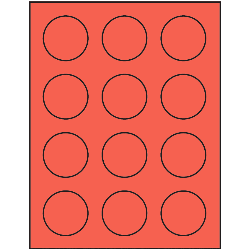 2" Red Circular Sheet Labels