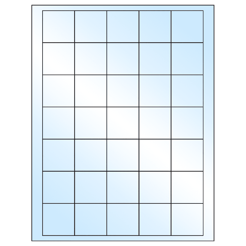 1.5" x 1.5" White Premium High Gloss Square Sheet Labels