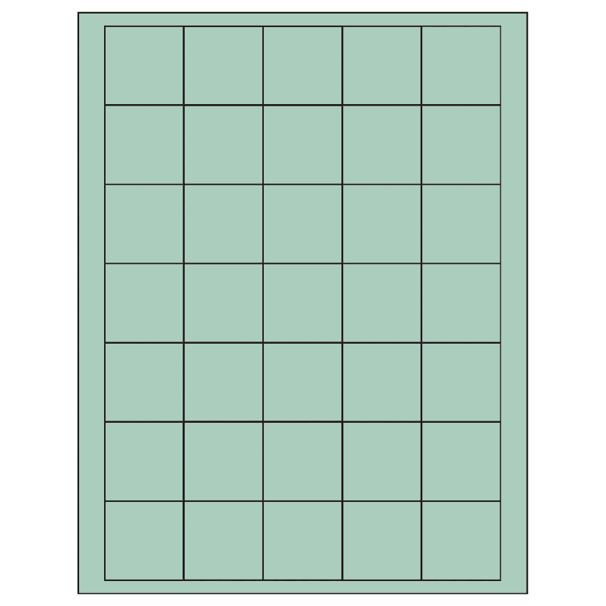 1.5" x 1.5" Pastel Green Square Sheet Labels