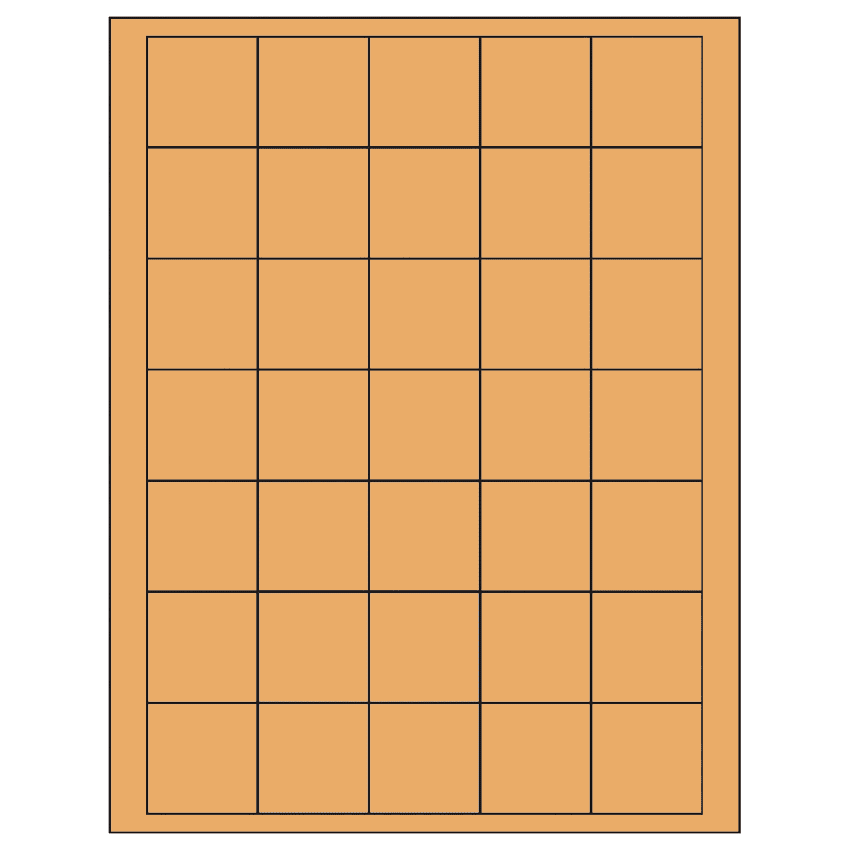 1.5" x 1.5" Pastel Orange Square Sheet Labels