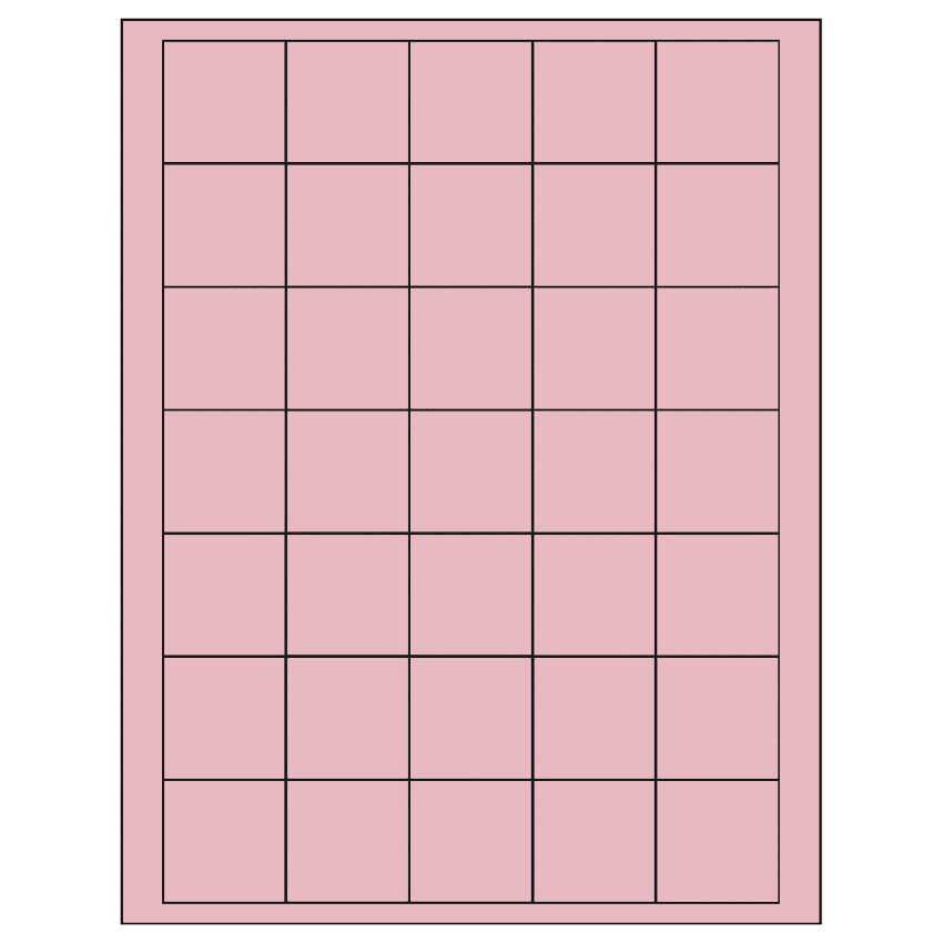 1.5" x 1.5" Pastel Pink Square Sheet Labels