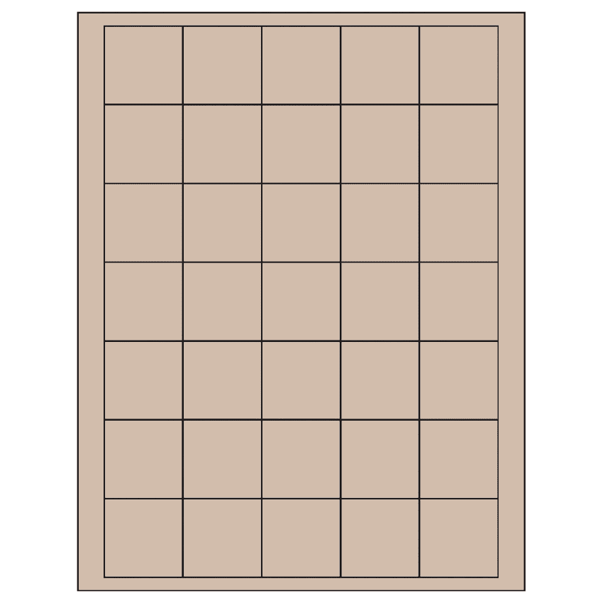 1.5" x 1.5" Pastel Tan Square Sheet Labels