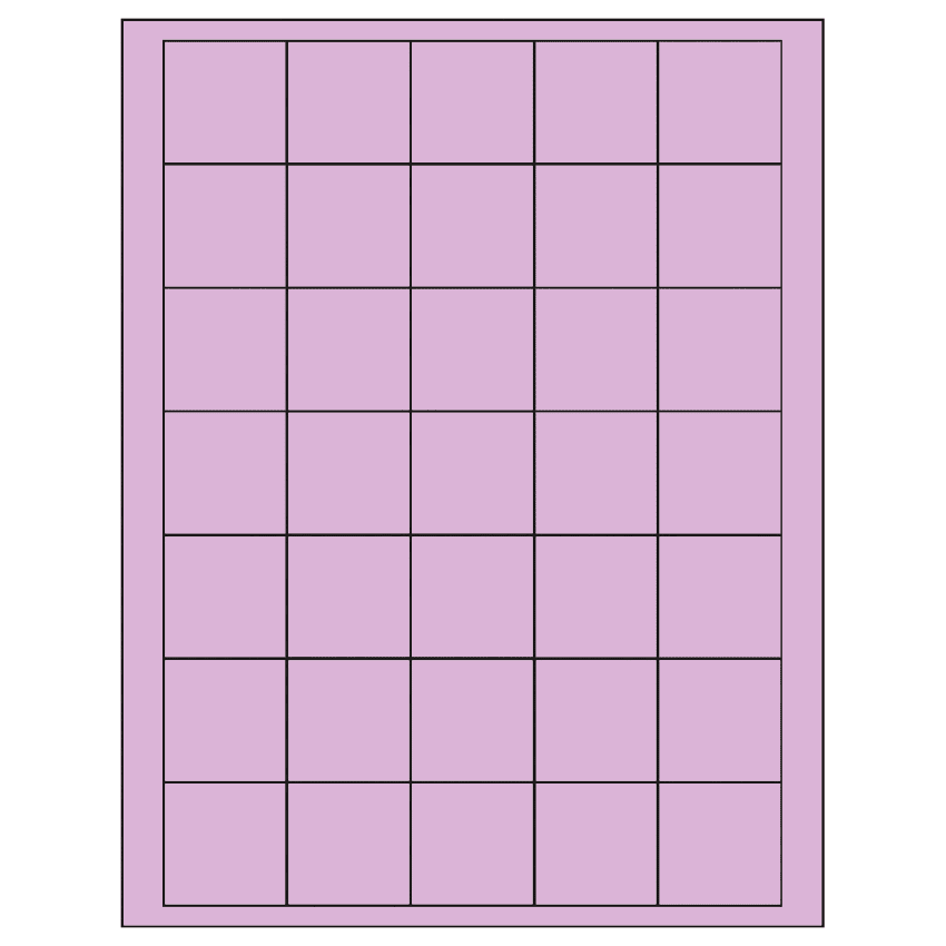 1.5" x 1.5" Pastel Purple Square Sheet Labels