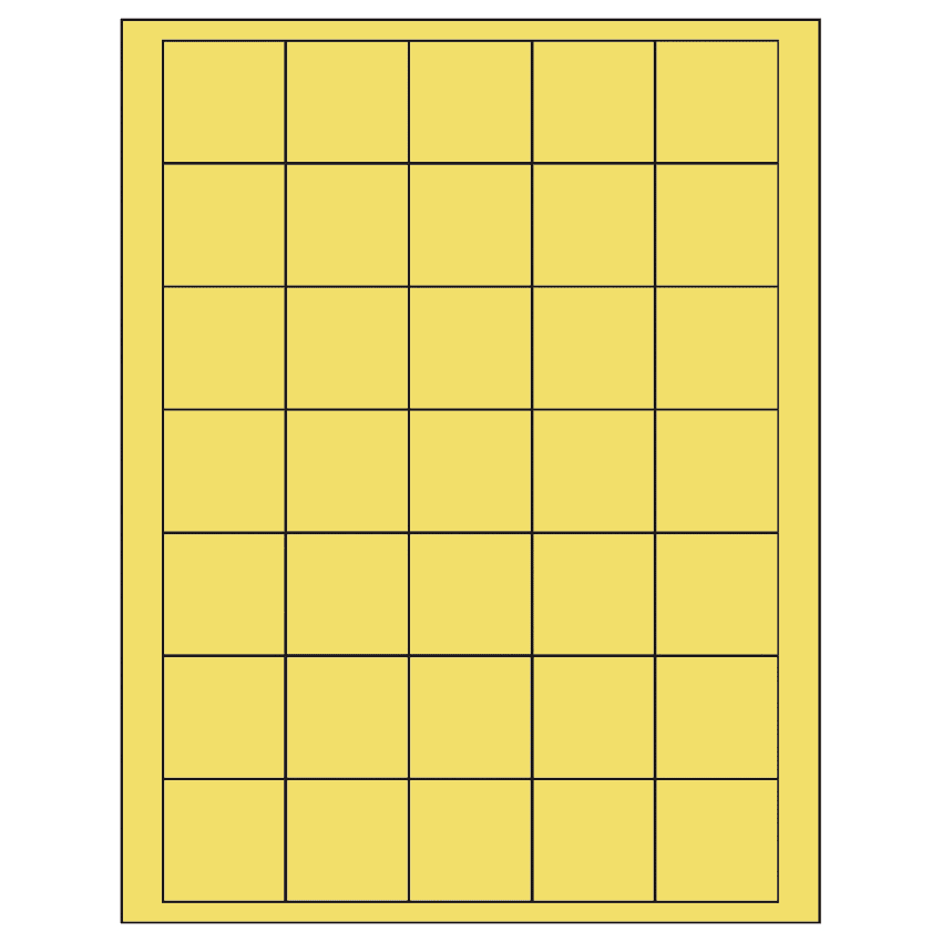 1.5" x 1.5" Pastel Yellow Square Sheet Labels