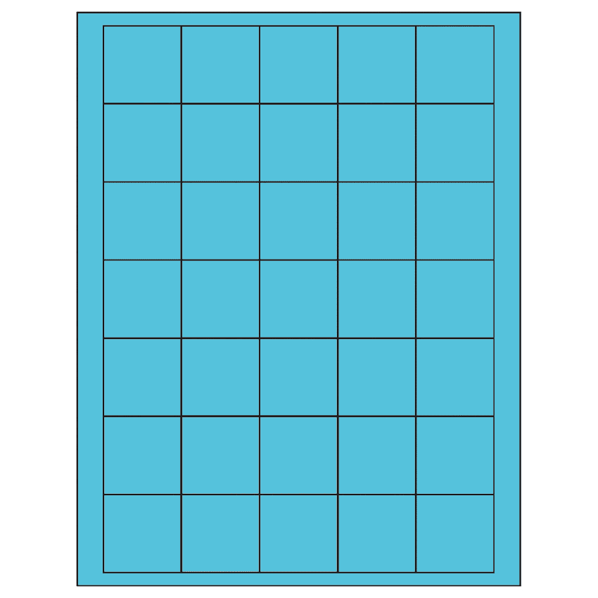1.5" x 1.5" Turquoise Square Sheet Labels