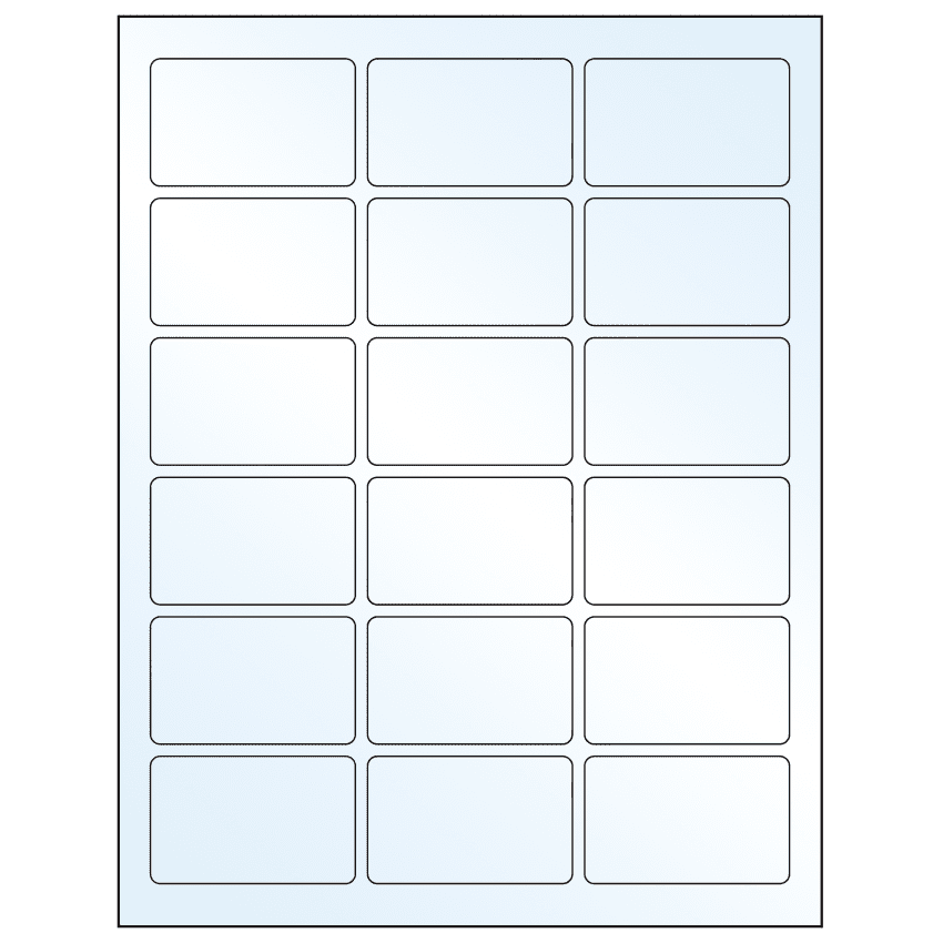 2.5" x 1.5625" Crystal Clear Rectangular Sheet Labels