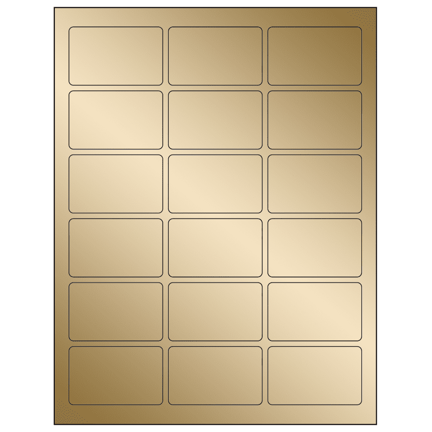 2.5" x 1.5625" Gold Foil Rectangular Sheet Labels