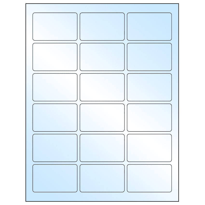 2.5" x 1.5625" White Premium High Gloss Rectangular Sheet Labels