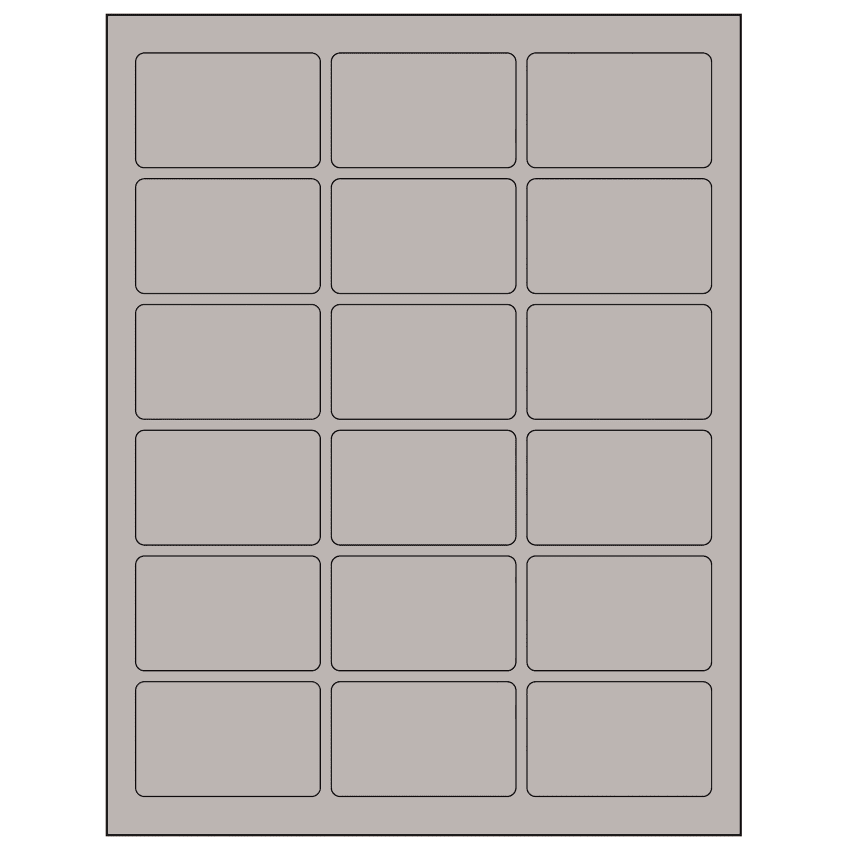 2.5" x 1.5625" Gray Rectangular Sheet Labels