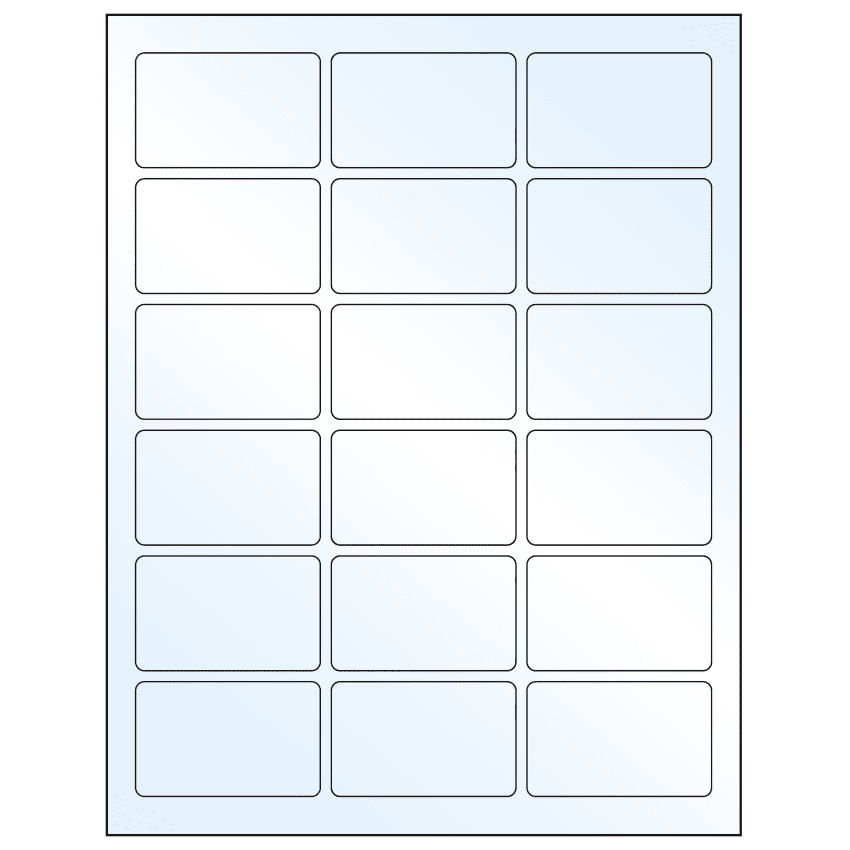 2.5" x 1.5625" White Mid Gloss Rectangular Sheet Labels