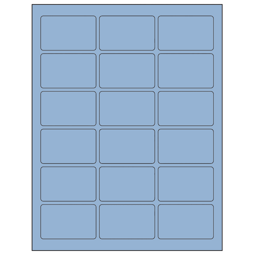 2.5" x 1.5625" Pastel Blue Rectangular Sheet Labels