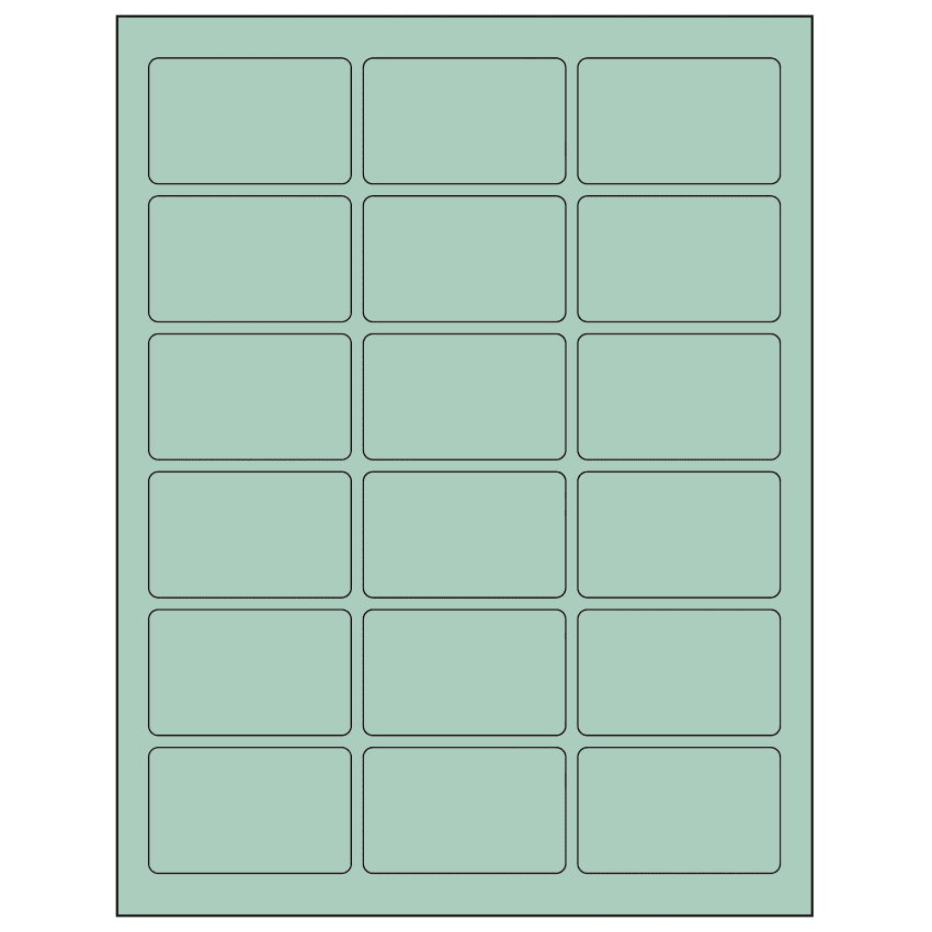2.5" x 1.5625" Pastel Green Rectangular Sheet Labels