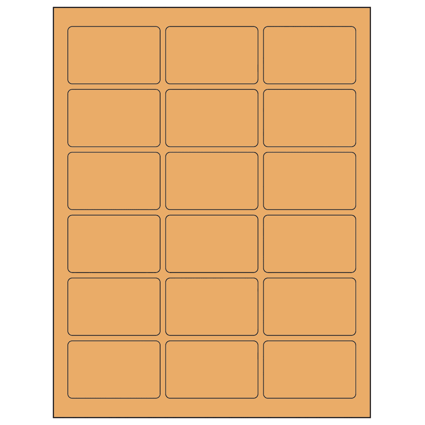 2.5" x 1.5625" Pastel Orange Rectangular Sheet Labels