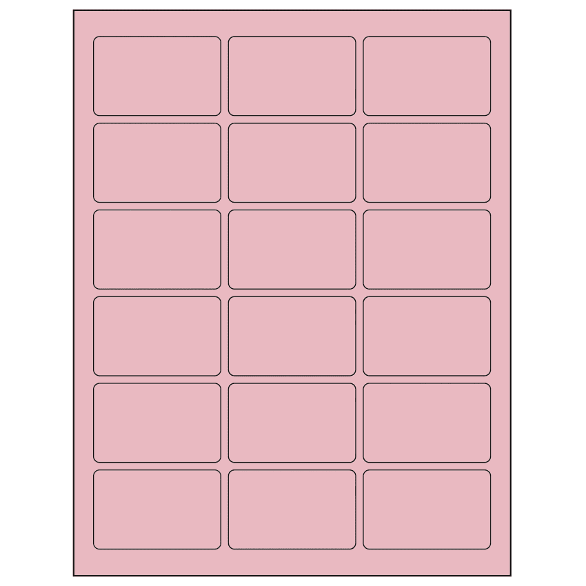 2.5" x 1.5625" Pastel Pink Rectangular Sheet Labels