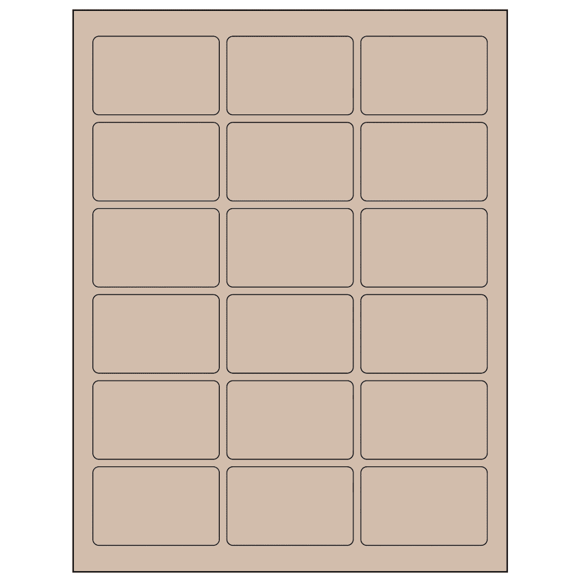 2.5" x 1.5625" Pastel Tan Rectangular Sheet Labels