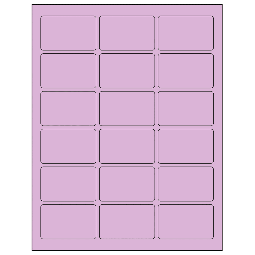 2.5" x 1.5625" Pastel Purple Rectangular Sheet Labels