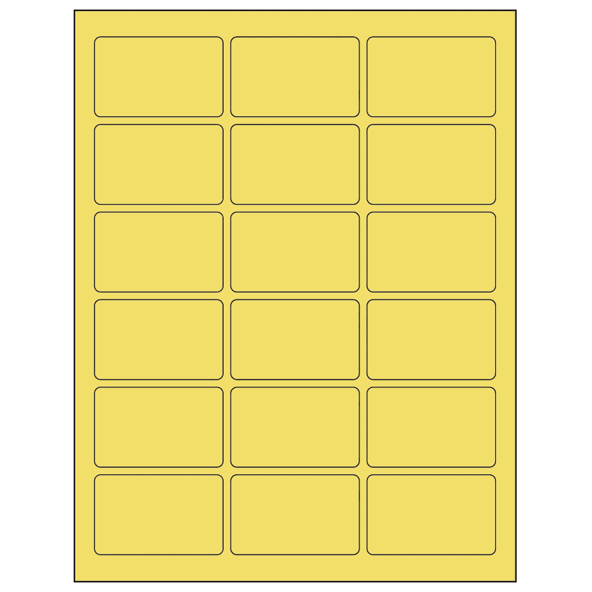 2.5" x 1.5625" Pastel Yellow Rectangular Sheet Labels