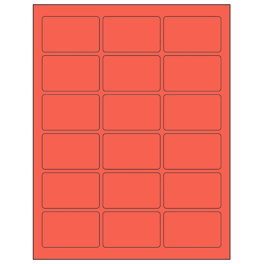 2.5" x 1.5625" Red Rectangular Sheet Labels