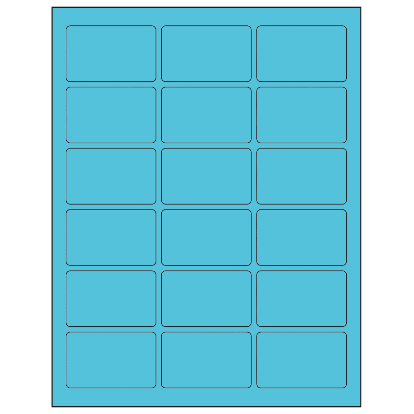 2.5" x 1.5625" Turquoise Rectangular Sheet Labels