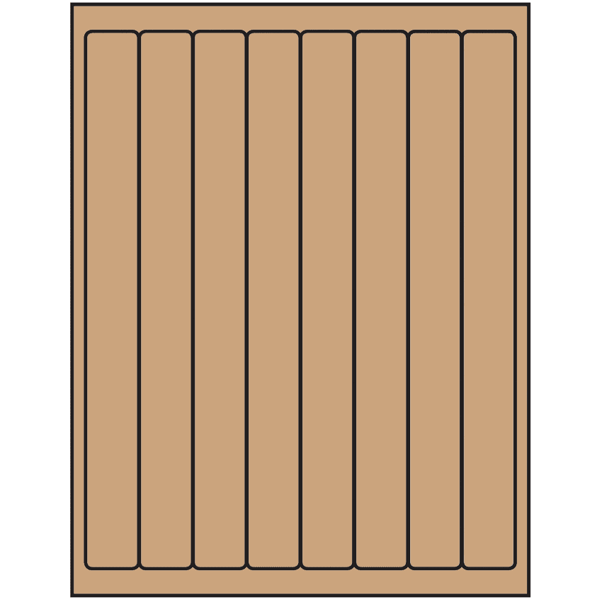 1" x 10" Brown Kraft Rectangular Sheet Labels