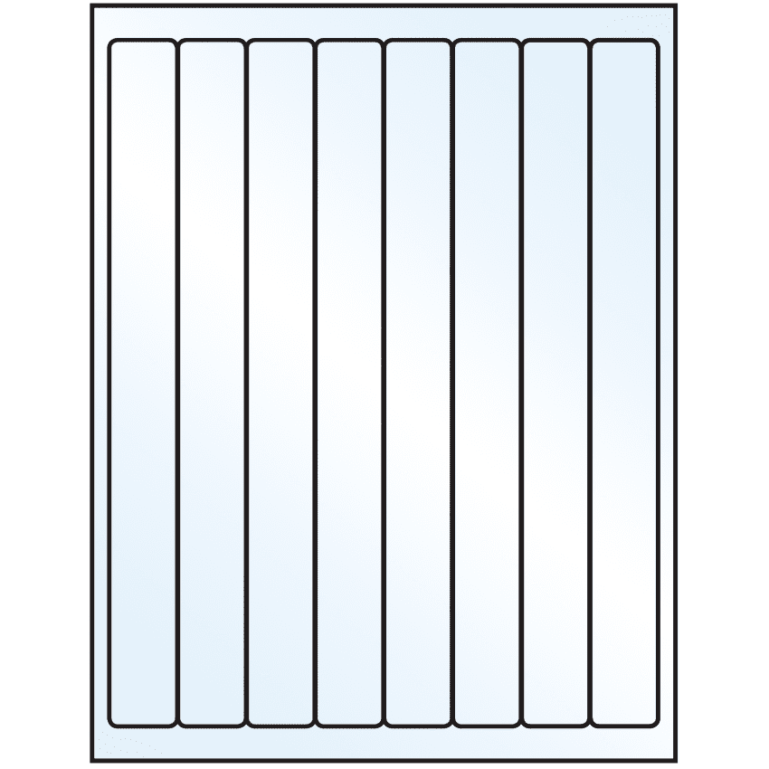 1" x 10" Crystal Clear Rectangular Sheet Labels