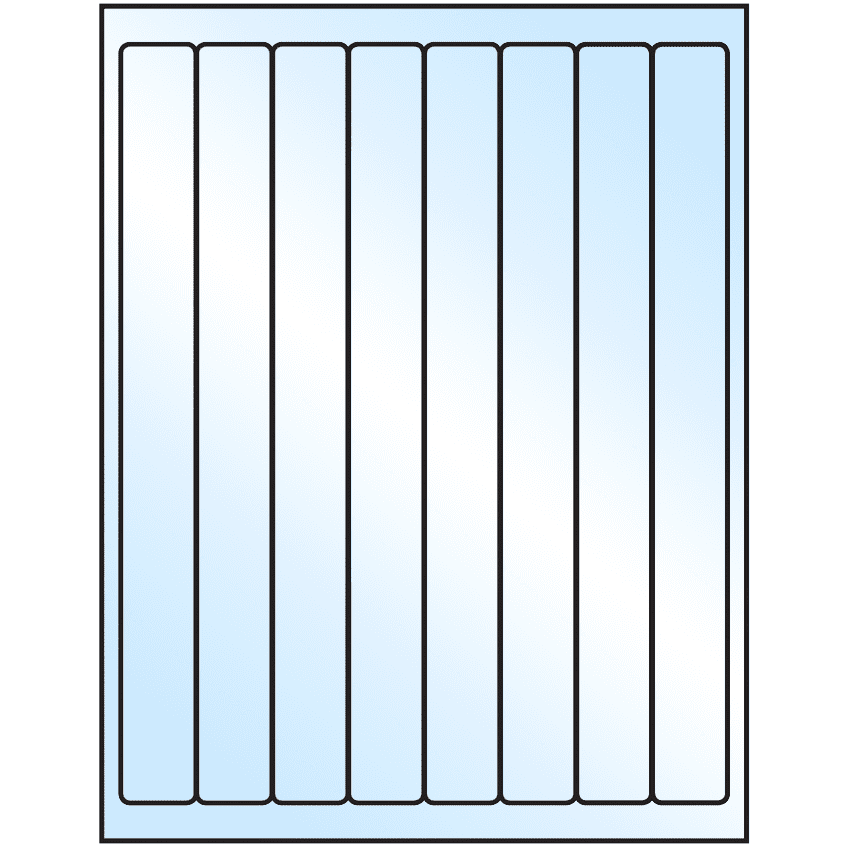 1" x 10" White Premium High Gloss Rectangular Sheet Labels