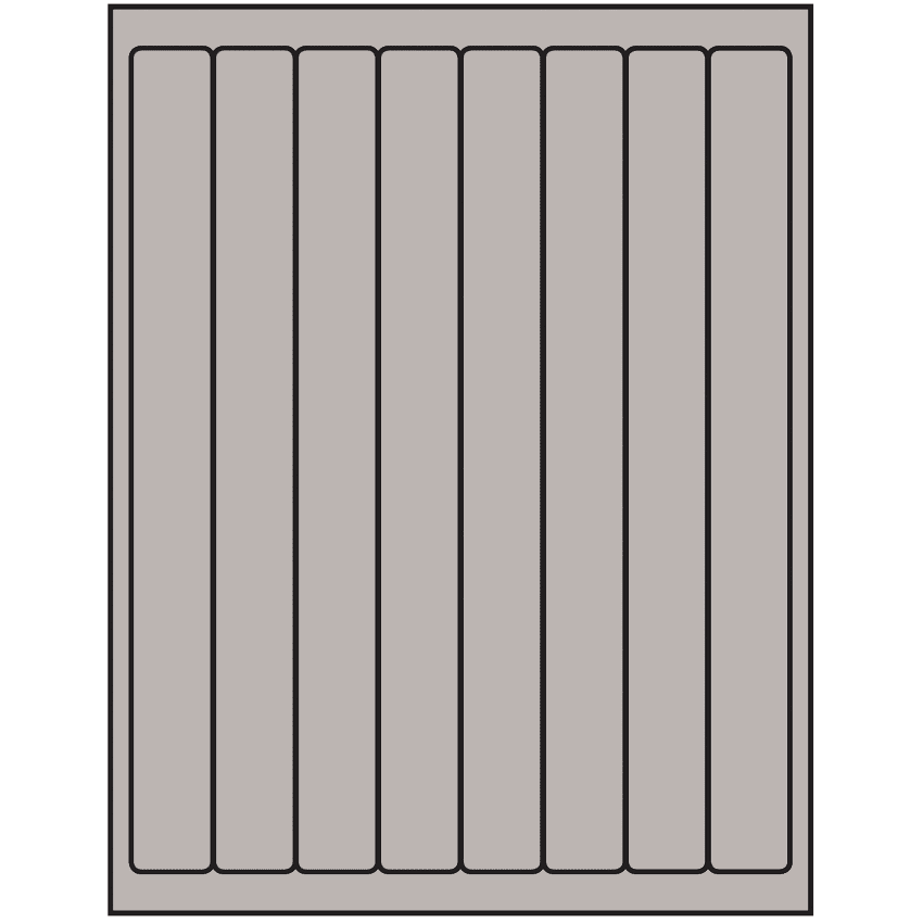 1" x 10" Gray Rectangular Sheet Labels