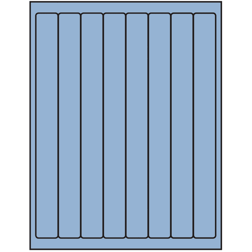 1" x 10" Pastel Blue Rectangular Sheet Labels