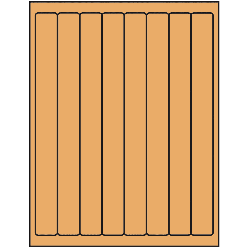 1" x 10" Pastel Orange Rectangular Sheet Labels