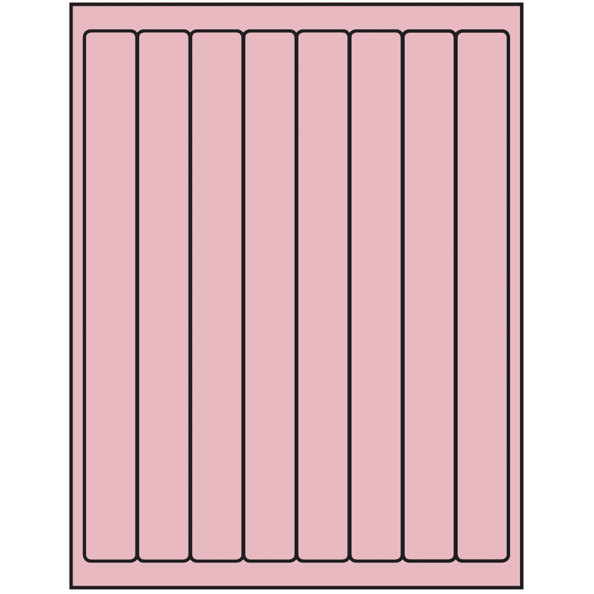 1" x 10" Pastel Pink Rectangular Sheet Labels