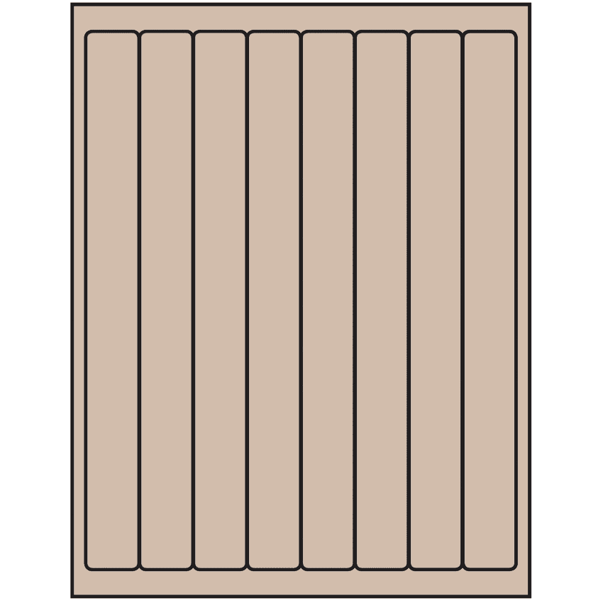 1" x 10" Pastel Tan Rectangular Sheet Labels