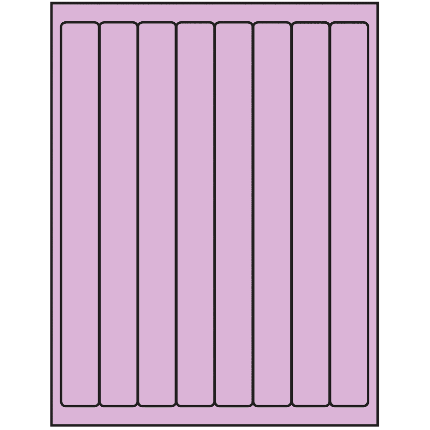 1" x 10" Pastel Purple Rectangular Sheet Labels