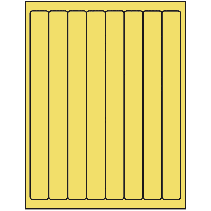1" x 10" Pastel Yellow Rectangular Sheet Labels