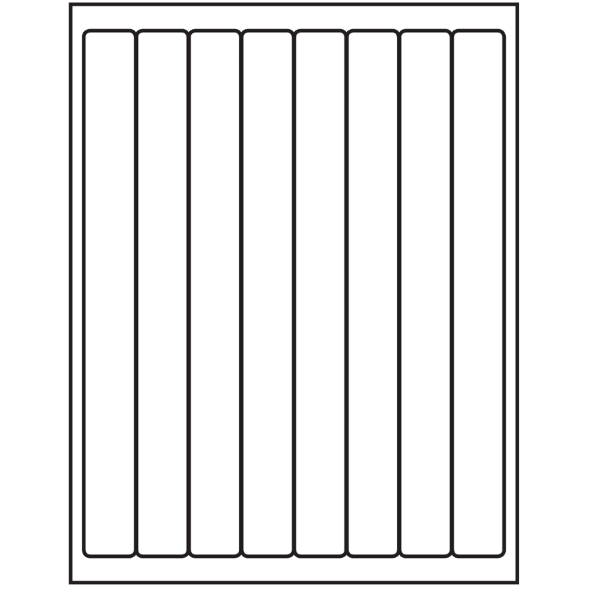1" x 10" White Vinyl Drum Rectangular Sheet Labels