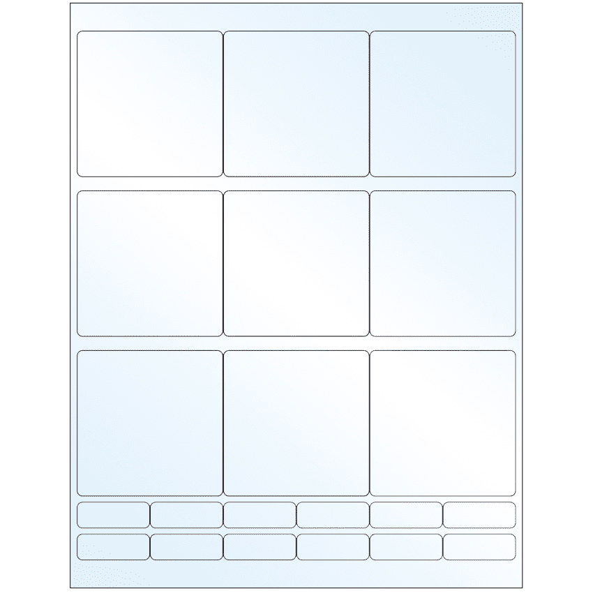 2.75" x 2.75" Crystal Clear Rectangular Sheet Labels