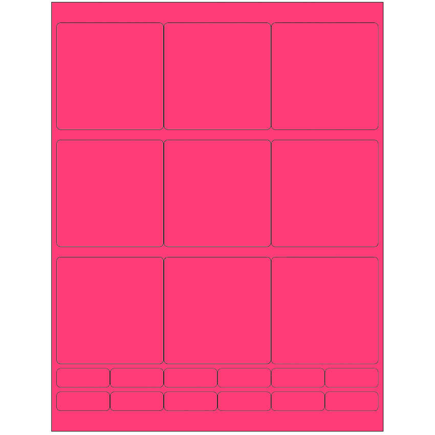 2.75" x 2.75" Fluorescent Pink Rectangular Sheet Labels