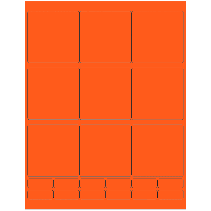 2.75" x 2.75" Fluorescent Red Rectangular Sheet Labels