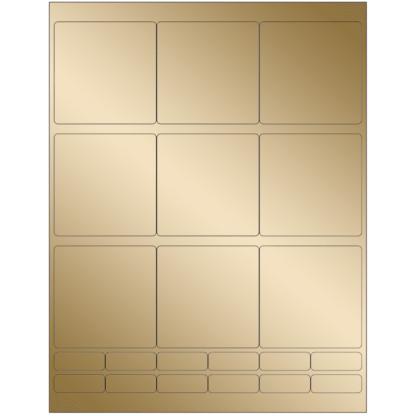 2.75" x 2.75" Gold Foil Rectangular Sheet Labels