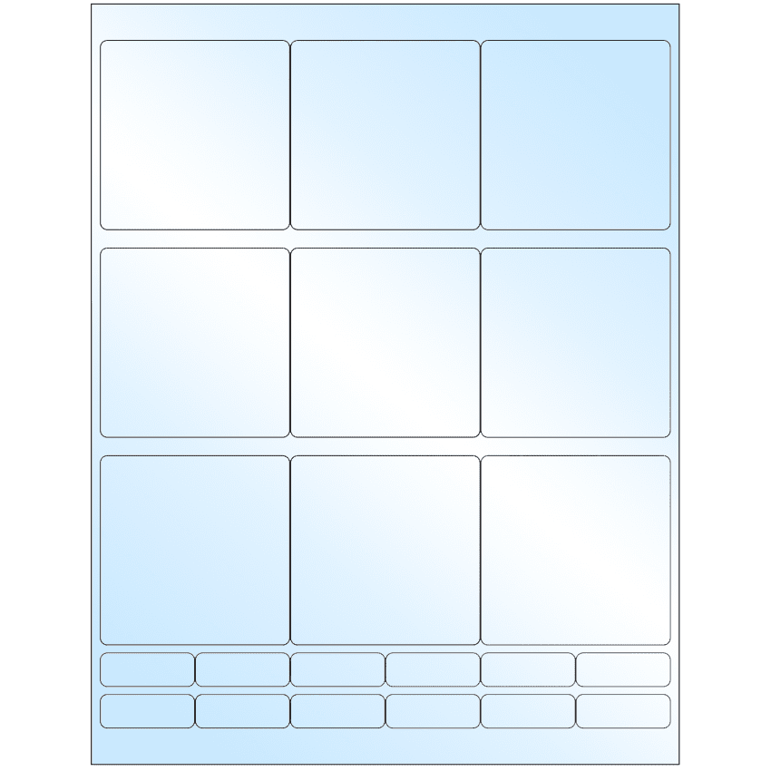 2.75" x 2.75" White Premium High Gloss Rectangular Sheet Labels