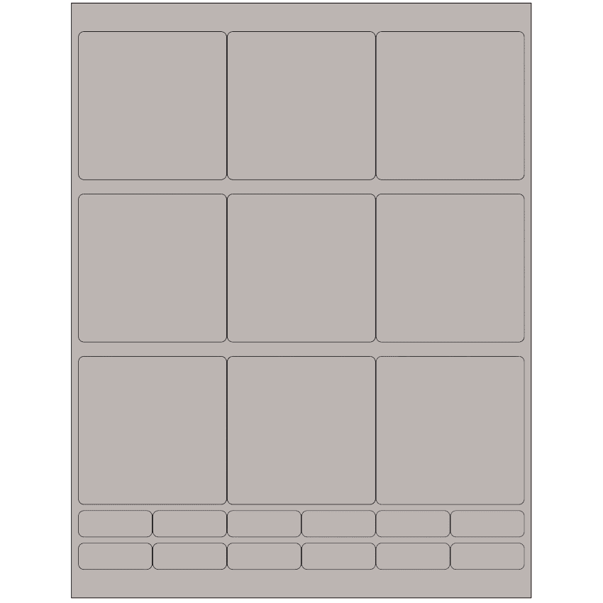 2.75" x 2.75" Gray Rectangular Sheet Labels