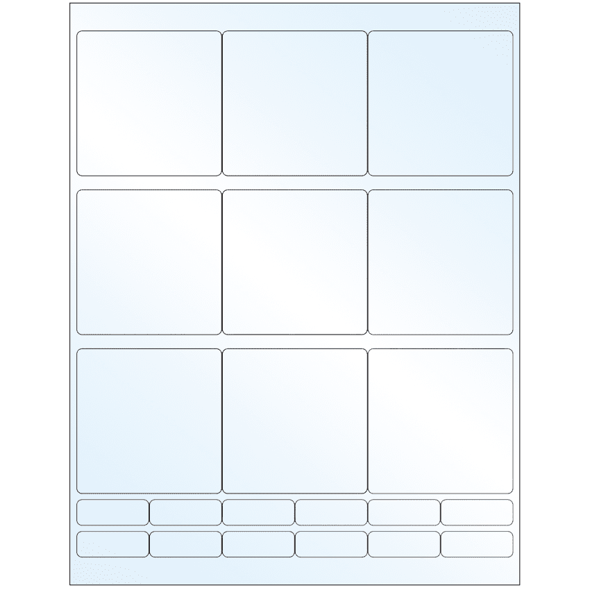 2.75" x 2.75" White Mid Gloss Rectangular Sheet Labels
