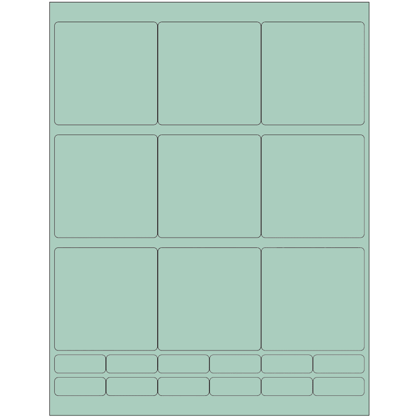 2.75" x 2.75" Pastel Green Rectangular Sheet Labels