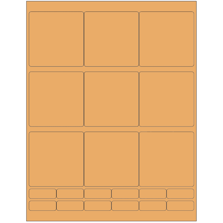 2.75" x 2.75" Pastel Orange Rectangular Sheet Labels