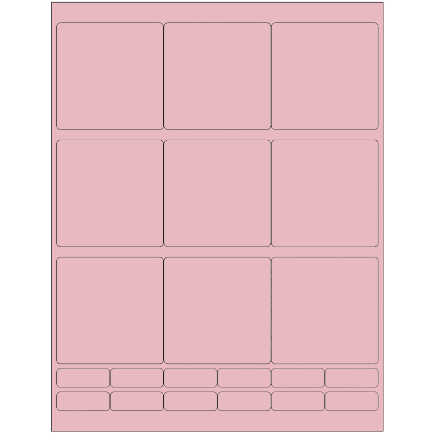 2.75" x 2.75" Pastel Pink Rectangular Sheet Labels