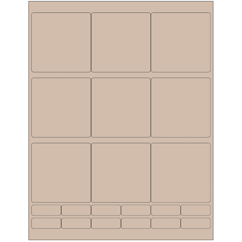 2.75" x 2.75" Pastel Tan Rectangular Sheet Labels