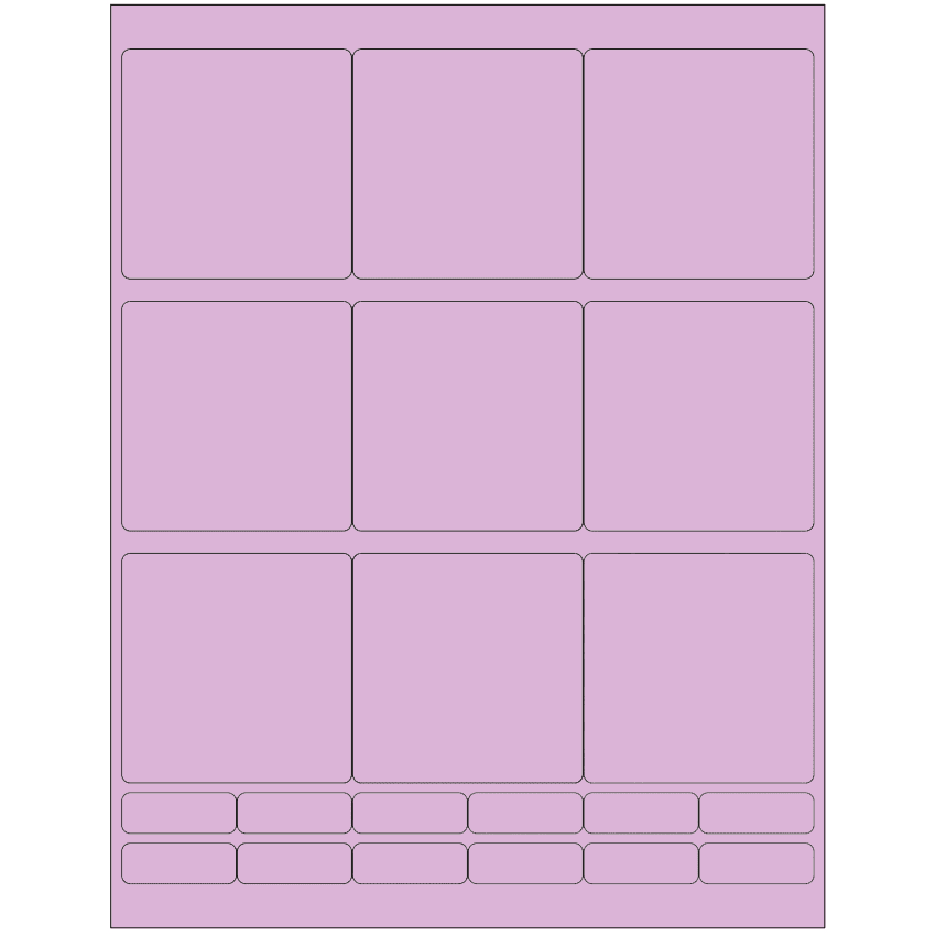2.75" x 2.75" Pastel Purple Rectangular Sheet Labels
