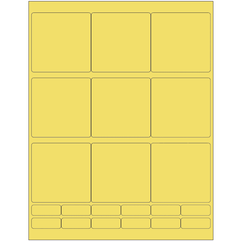 2.75" x 2.75" Pastel Yellow Rectangular Sheet Labels