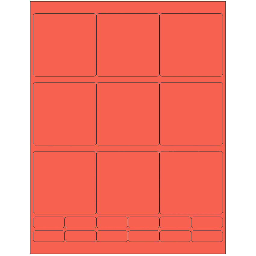 2.75" x 2.75" Red Rectangular Sheet Labels